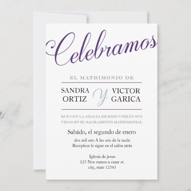 Convite de casamento de Celebramos (Frente)