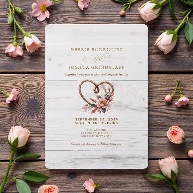 Convite de Casamento de Celeiro Rústico Ocidental (Criador carregado)