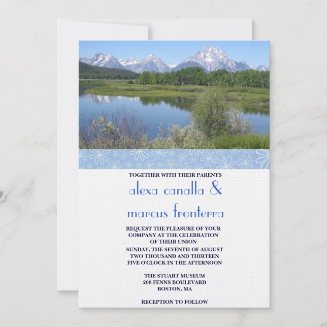 Convite de Casamento de Cenas Personalizadas com F (Frente)