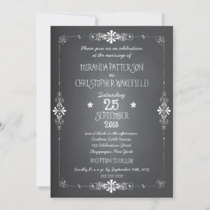 Convite de Casamento de Chalkboard com RSVP
