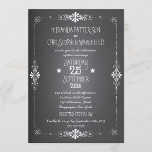 Convite de Casamento de Chalkboard Mason Jar com R