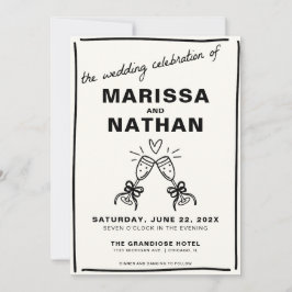 Convite De Casamento De Champanhe Reunido