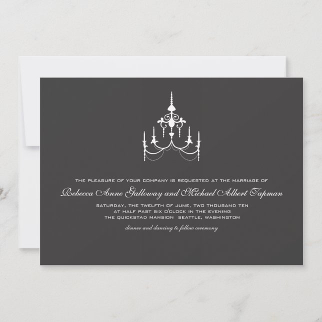 Convite de Casamento de Chandlier (Frente)
