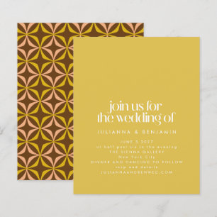 Convite de casamento de Chic Retroestético Amarel