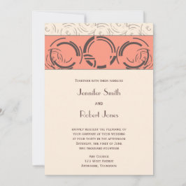 Convite de Casamento de Círculos de Deco de Arte d