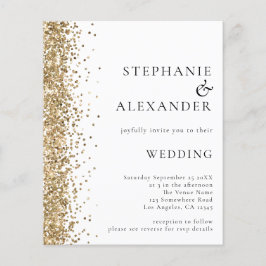 Convite de casamento de Código QR Branco Glitter D