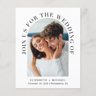 Convite de Casamento de Código QR de Foto de Arch
