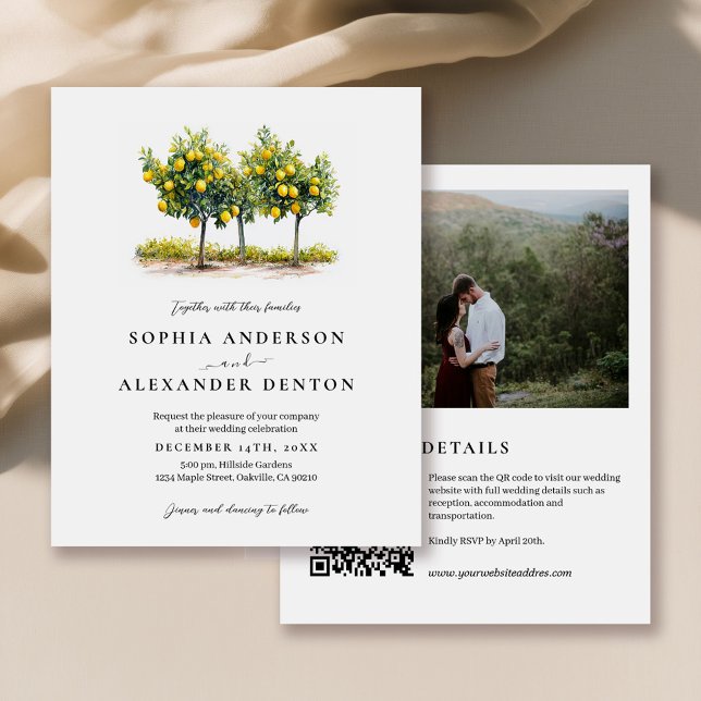 Convite de casamento de Código QR de Foto de Árvor (Criador carregado)