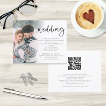 Convite de casamento de Código QR de Foto de Scrip