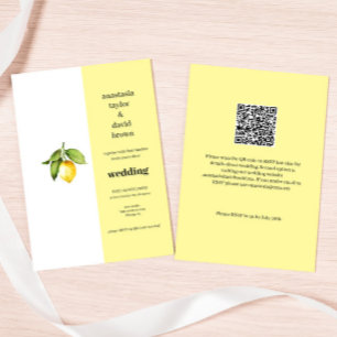 Convite de Casamento de Código QR de Limão Amarelo