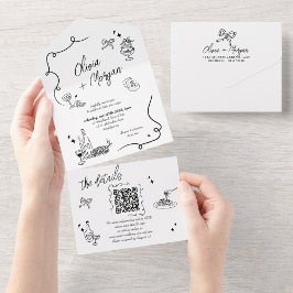 Convite de Casamento de Código QR do Código de Dót