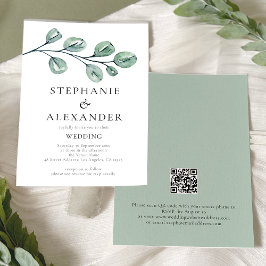 Convite de casamento de Código QR do Eucalyptus do