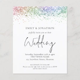 Convite de casamento de Código QR do Rainbow Glitt