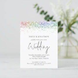 Convite de casamento de Código QR do Rainbow Glitt