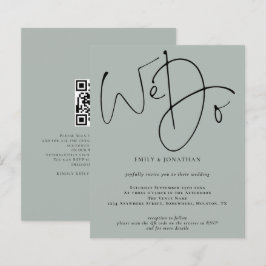 Convite de casamento de Código QR do Sage Light Sa