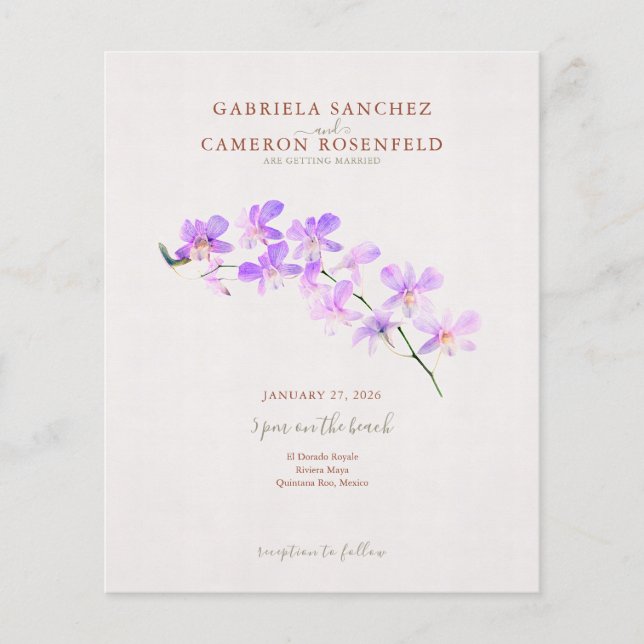 Convite de casamento de Código QR Floral do Terrac (Frente)