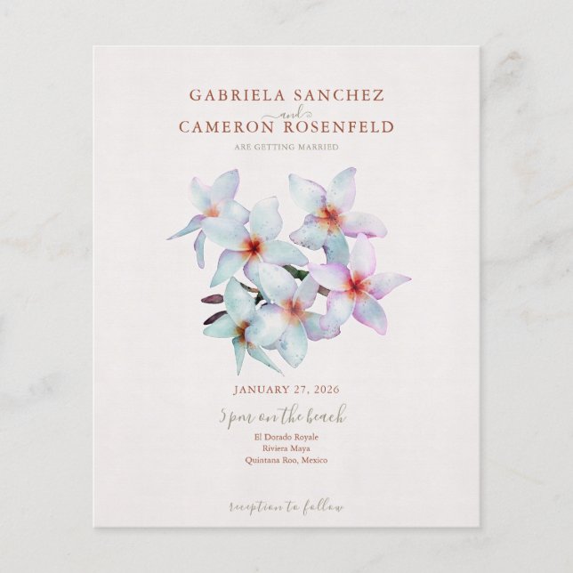 Convite de casamento de Código QR Floral do Terrac (Frente)