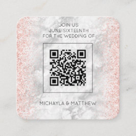 Convite de casamento de Código QR Glitter Dourado 
