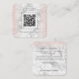 Convite de casamento de Código QR Glitter Dourado 