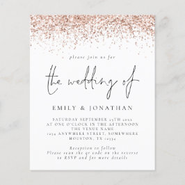 Convite de casamento de Código QR Glitter Dourado 