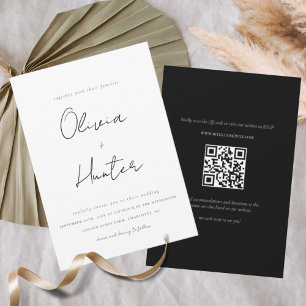 Convite de Casamento de Código QR Minimalista