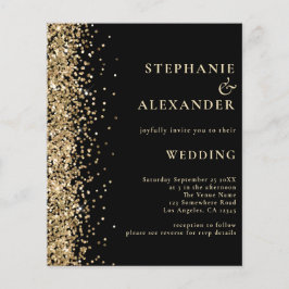 Convite de casamento de Código QR Preto para Brilh