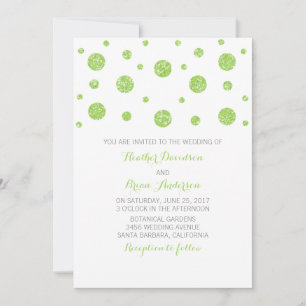 Convite de casamento de Confetti Glitter Verde