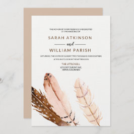 Convite De Casamento De Cor De Água Da Pena