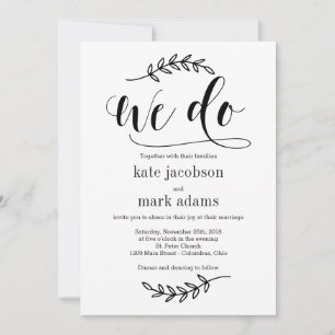 Convite de casamento de COR EDITÁVEL REC de Elegân