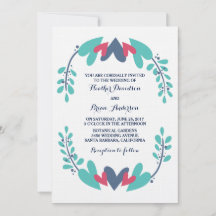 Convite de casamento de Corações e Vinhas