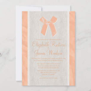 Convite De Casamento De Coral Vintage Linen Burlap