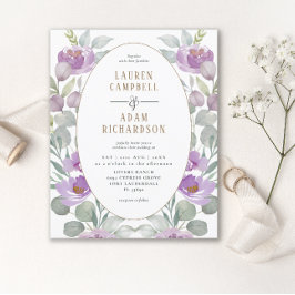 Convite De Casamento De Cores De Água Rosa-Floral 