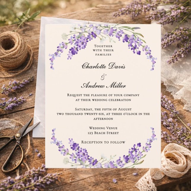 Convite de casamento de creme champanhe com flores (Criador carregado)
