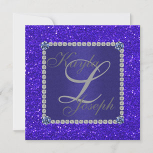 Convite de casamento de cristal AZUL Royal