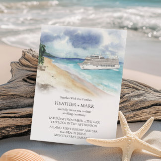 Convite de Casamento de Cruzeiro na Praia Tropical