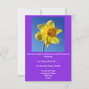 Convite De Casamento De Daffodil Amarelo Feliz