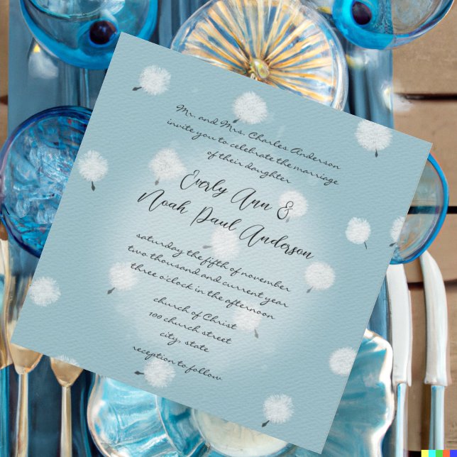 Convite De Casamento De Dandelion Whimsical (Criador carregado)