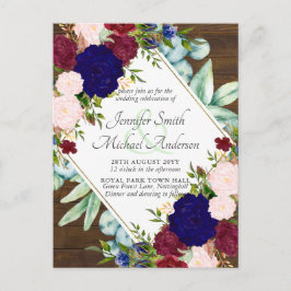 Convite de casamento de Data de Salvamento Floral 