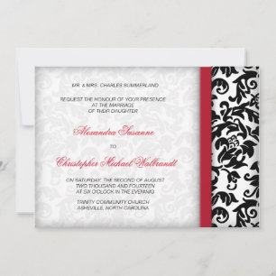 Convite De Casamento De Delight De Damask
