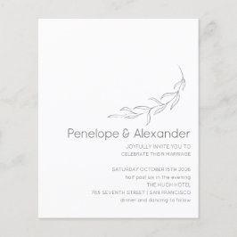 Convite de casamento de Desenho Botânico Minimalis