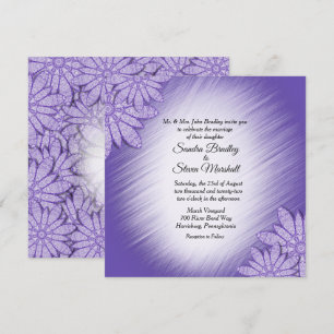 Convite de Casamento de Destaque Floral de Matiz V