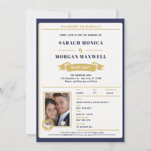 Convite de Casamento de Destino com Monograma de P
