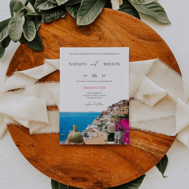 Convite De Casamento De Destino Da Costa Amalfi (Criador carregado)