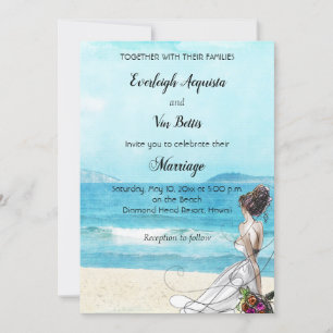 Convite de Casamento de Destino Ilustrado Personal