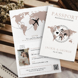 Convite de Casamento de Destino Único do Passport