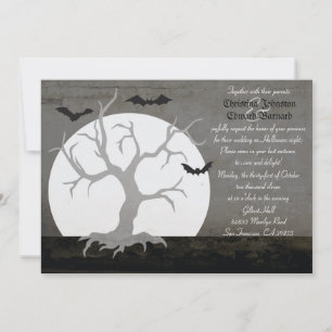 Convite de Casamento de Dia das Bruxas de Lua e Mo