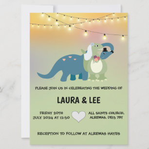 Convite De Casamento De Dinossauro