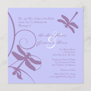 Convite de Casamento de Dragonfly &Periwinkle