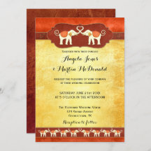 Convite de casamento de Elefantes Brancos Indianos