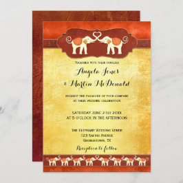 Convite de casamento de Elefantes Brancos Indianos